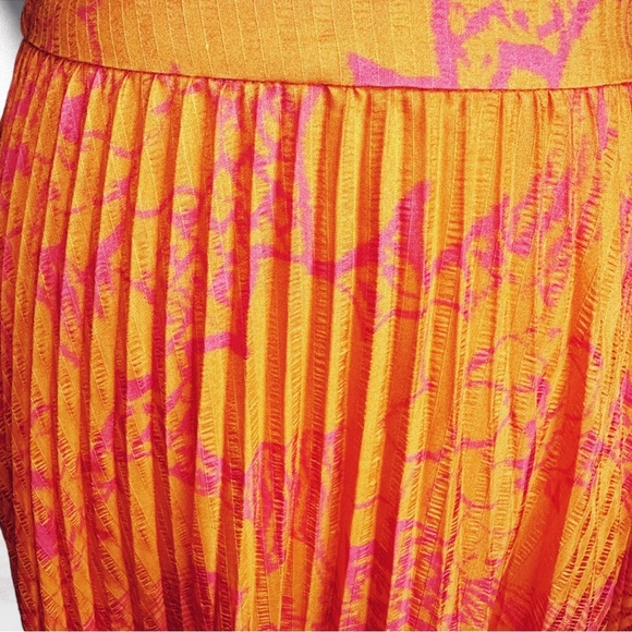 NWT Tanya Taylor ‘Jeana’ Skirt in Orange & Pink Colorblock Floral Ikat Size 2 - Picture 11 of 16